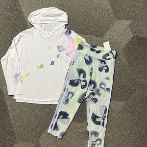 Adidas Girls Shirt w/ Capris M(10-12) NWT